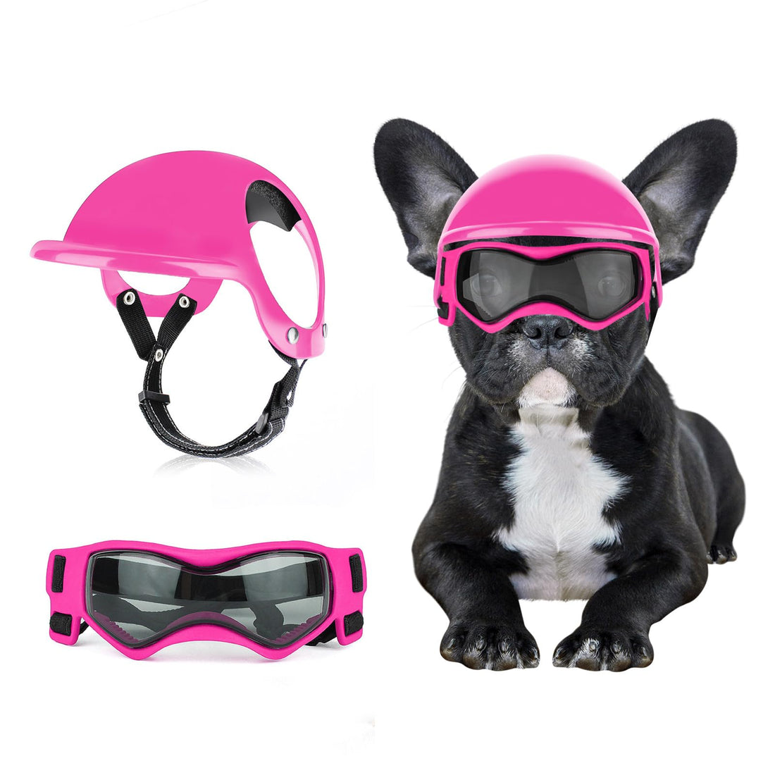 BillionChains Dog Helmet with Goggles