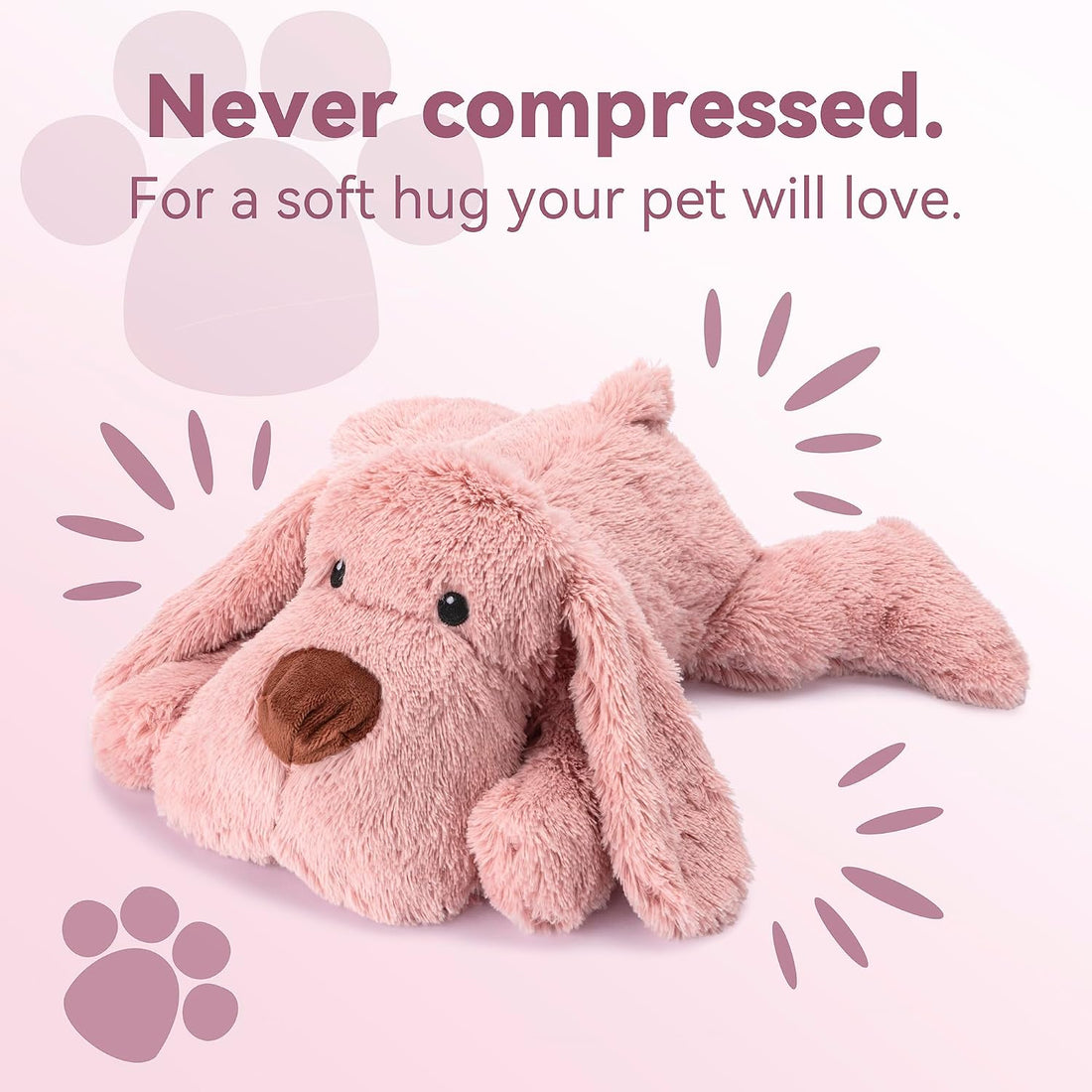 Moropaky Heartbeat Puppy Toy Dog Heartbeat Toy for Anxiety Relief