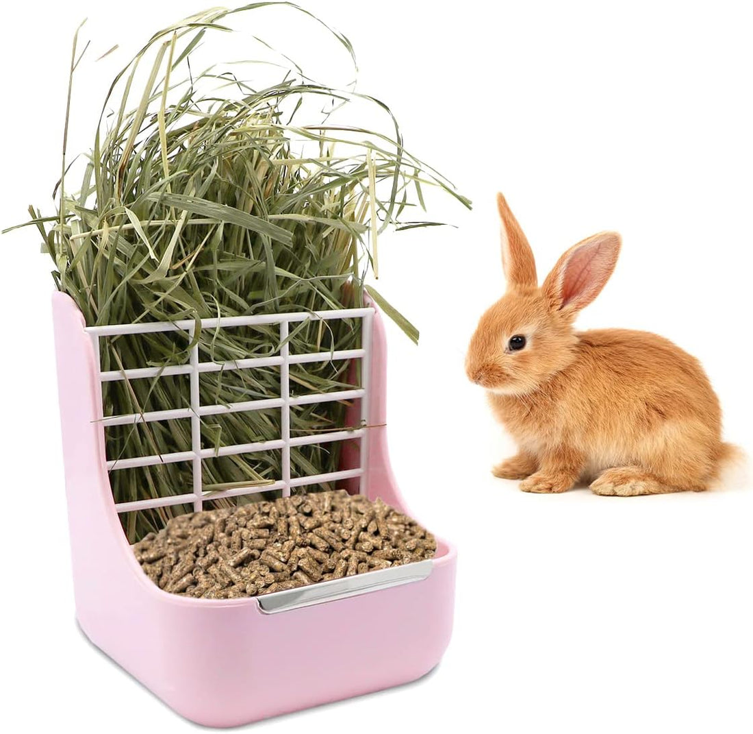 Litewoo Rabbit Hay Feeder 2 in 1 Automatic Guinea Pig Food Bowl