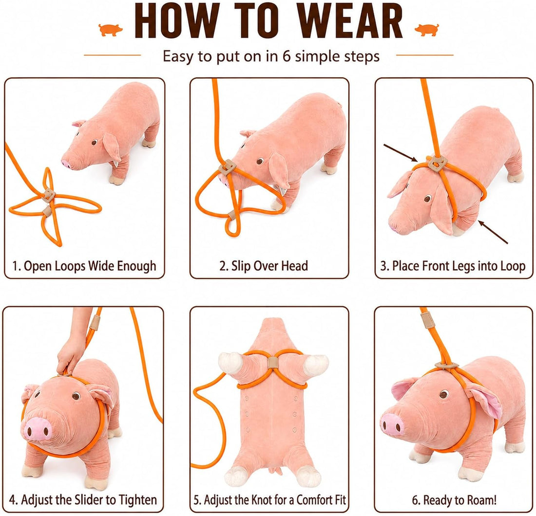Pig Harness and Leash for Mini Pig, Goat