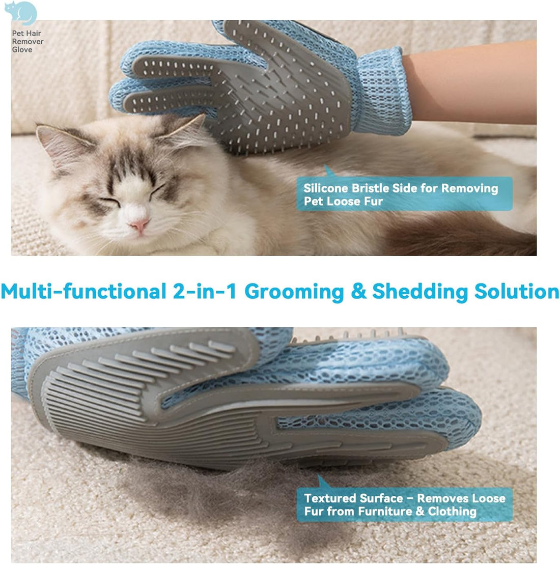 Guilinyuheng Pet Hair Remover Glove for Dogs & Cats