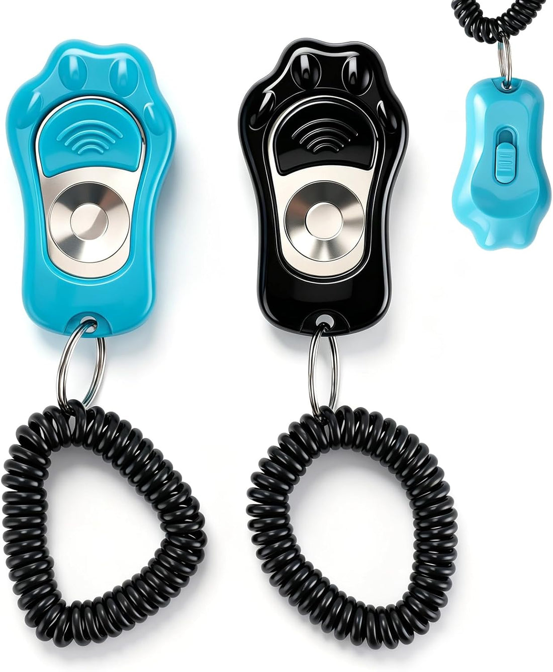 Dog Training Clicker 2-Pack with 3 Volumes-Black & Blue