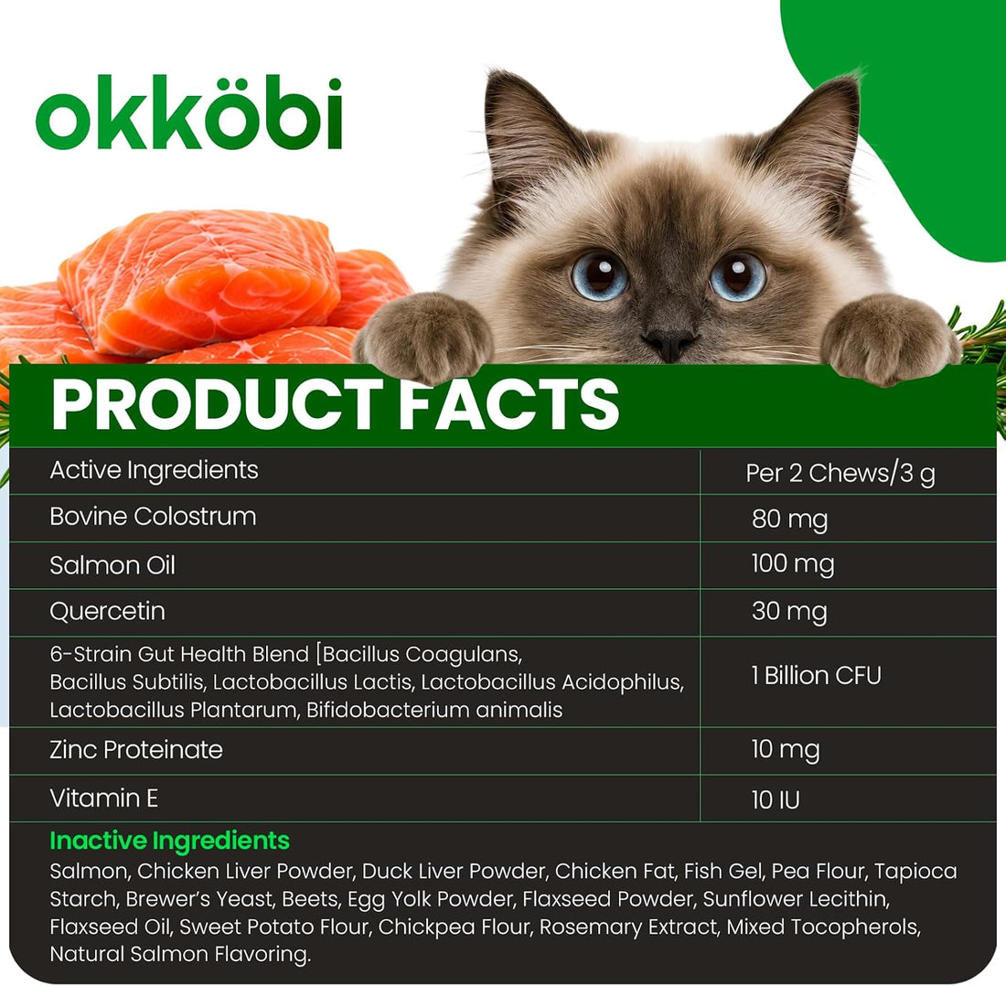 Allergy Chews for Cats Salmon 200 Count with Quercetin