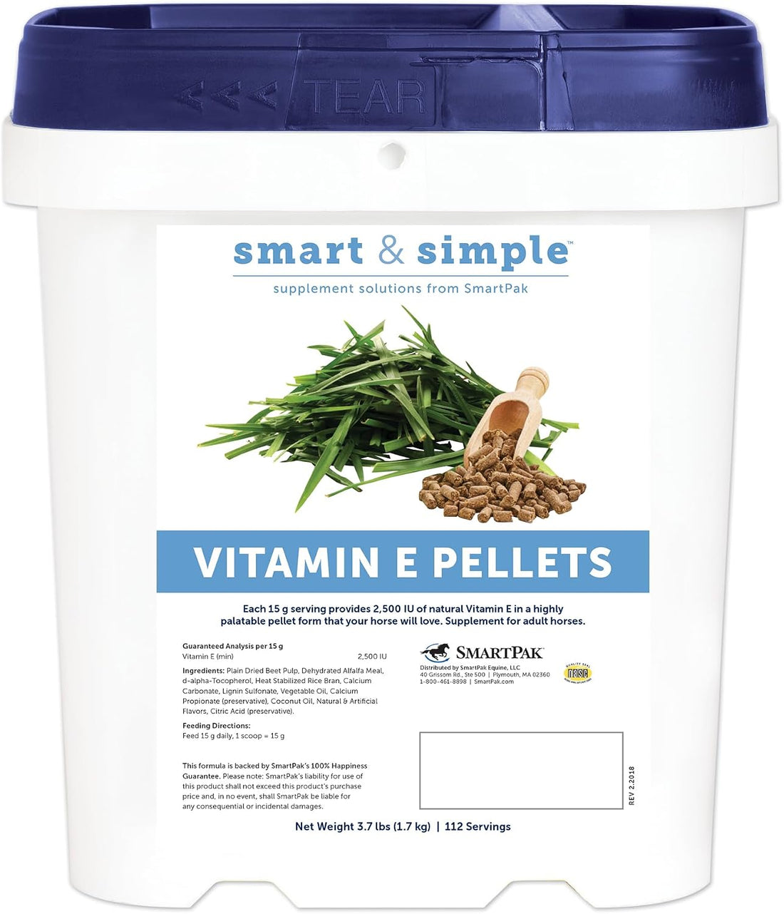 SmartEquine Smart & Simple Vitamin E Pellets, 3.7 lb, 112 Servings