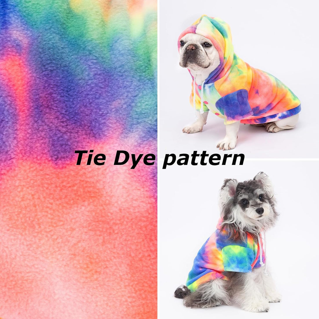 Dog Hoodie Tie Dye Dog Sweatshirt Chic Winter Clothes Ultra-Soft Warm