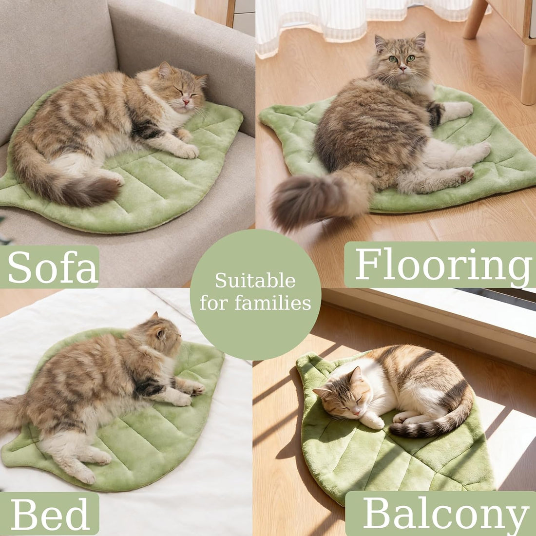 Nimorio Self Warming Cat Leaf Mat,Comfortable Soft Fabric Breathable