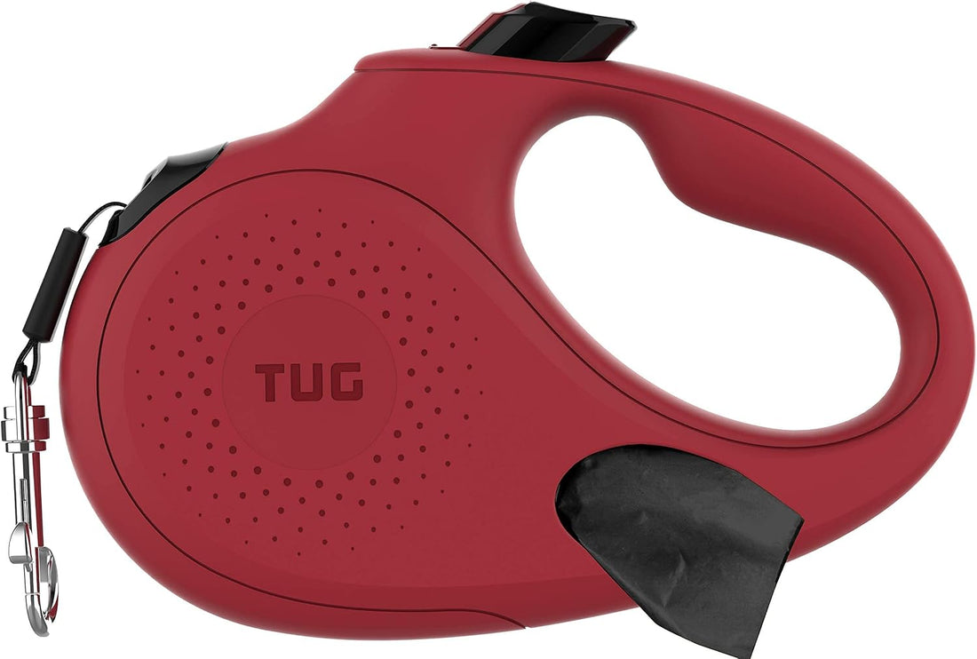 TUG Oval 360° Tangle-Free Retractable Dog Leash with Integrated Waste