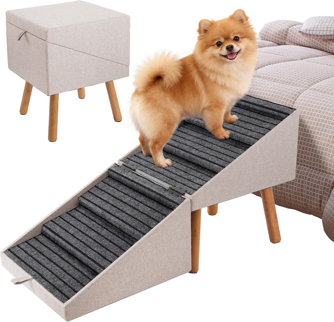 17" H Split Ottoman Dog Ramp for Couch