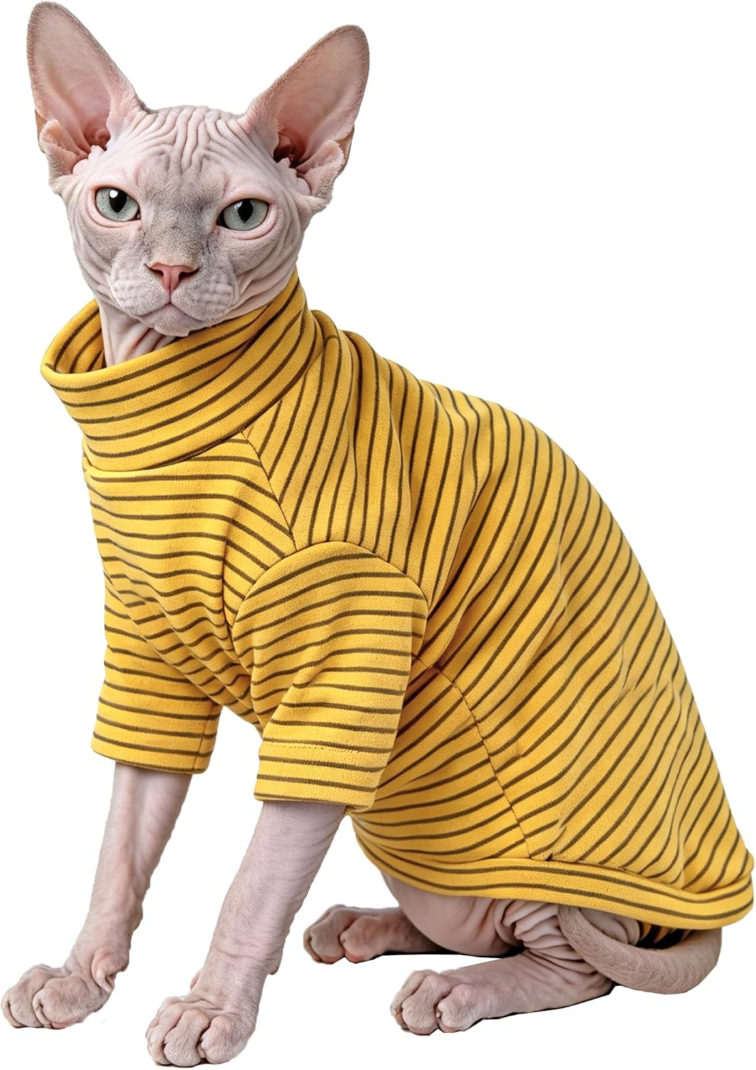 Striped Sphynx Cat Clothes Hairless Cat Fleece Sweater