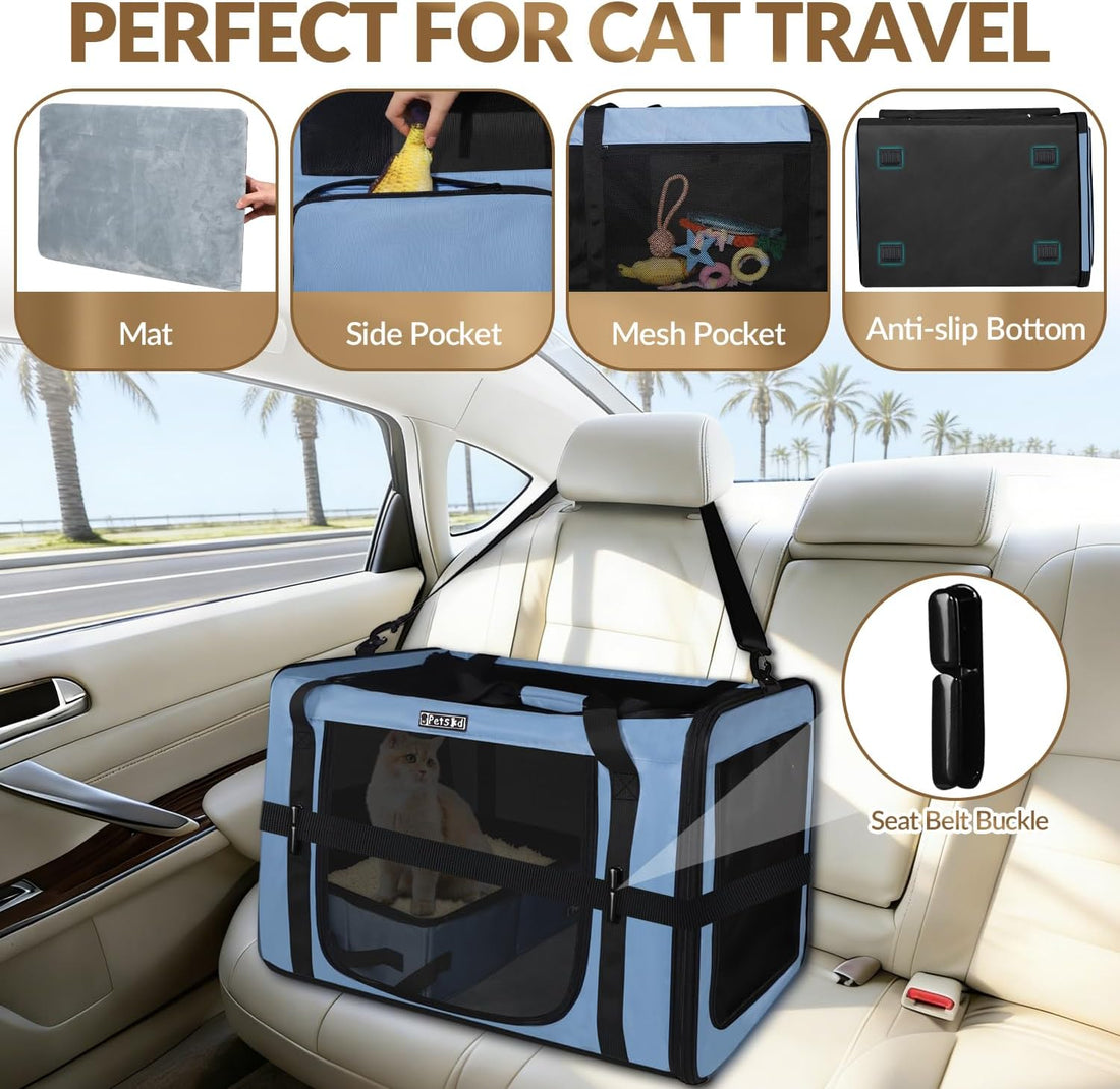 Petskd 26"x17"x17" Extra Large Cat Carrier with Litter Box