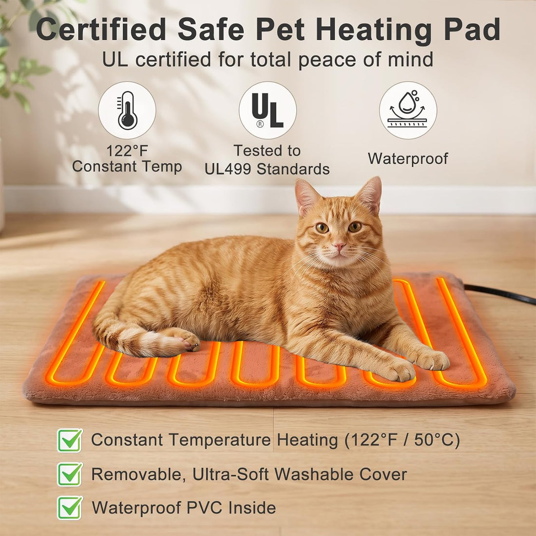 21.6"×17.1"×23.6" Heated Cat House for Outside, Waterproof Cat Shelter