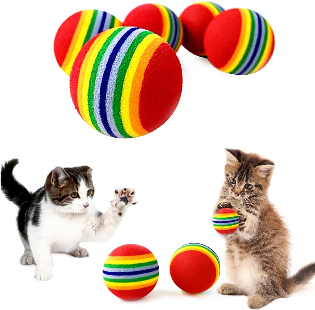 PET SHOW 15pcs 1.4" Interactive Cat Toy Balls for Indoor Cats