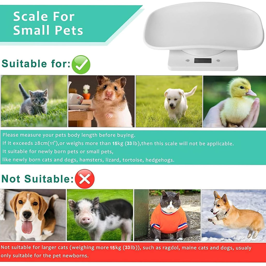 Digital Pet Scale,Puppy Scales Digital Small Animals Scales