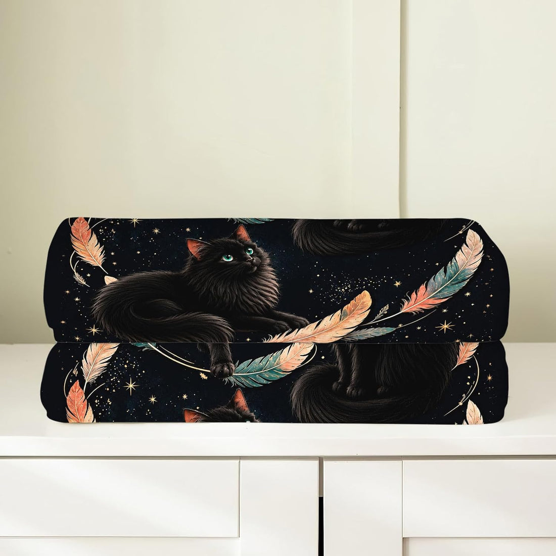 Black Cat Blanket for Cat Lovers Cat Throw Stuff Gifts