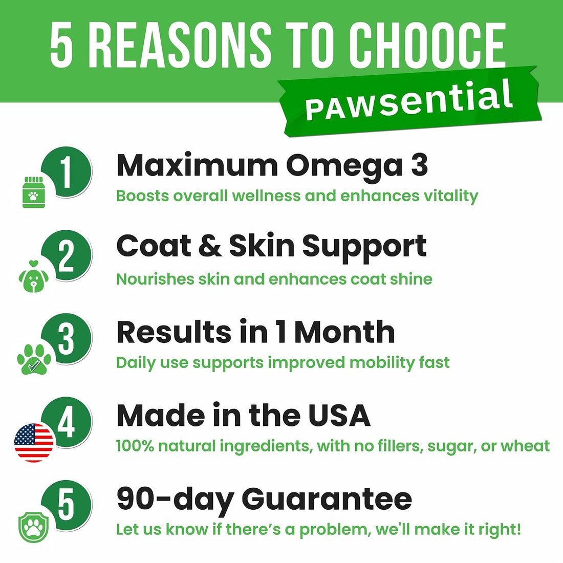 Omega 3 Fish Oil for Dogs - Made with Wild Alaskan Salmon Oil