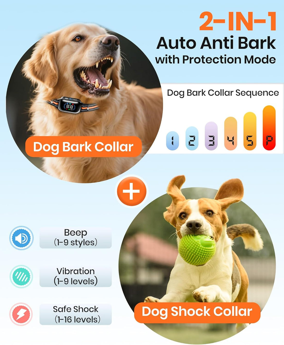 Bark & Shock Collar Combo for 2 Dogs