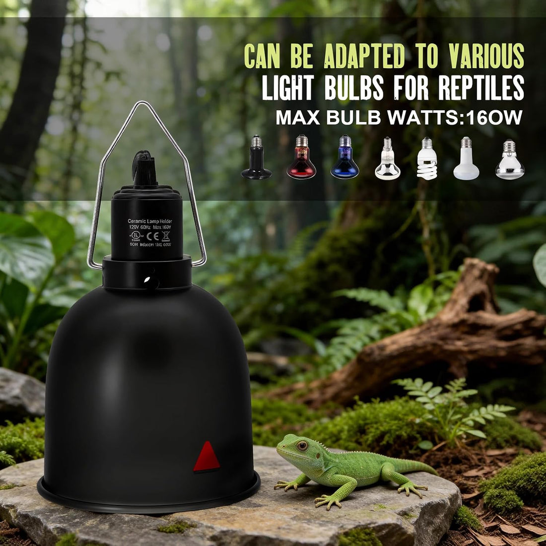 2-Pack Reptile Light Fixture 5.5in Deep Dome Reptile Lamp Fixture