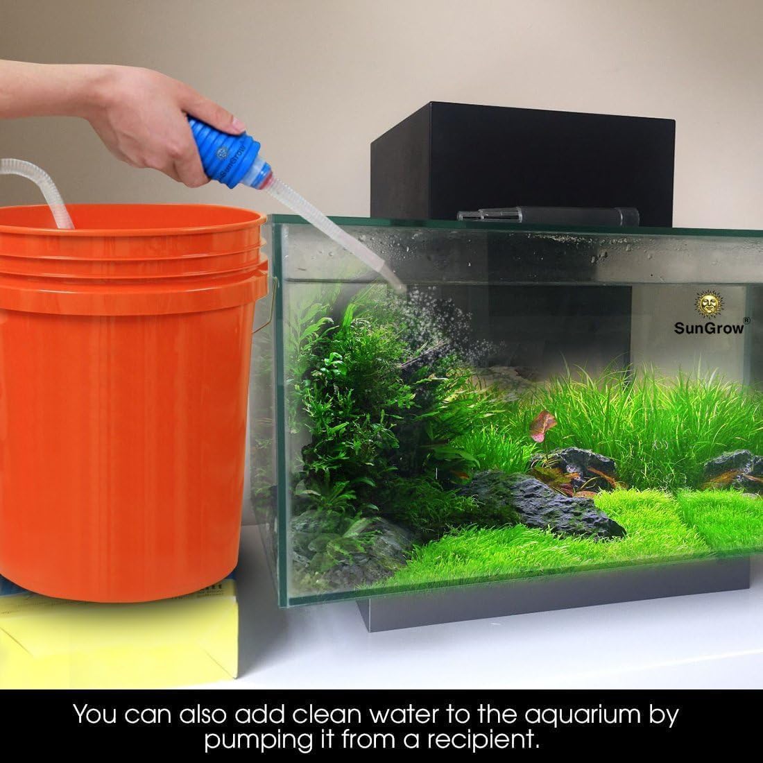 SunGrow Aquarium Fish Tank Gravel Cleaner Vacuum