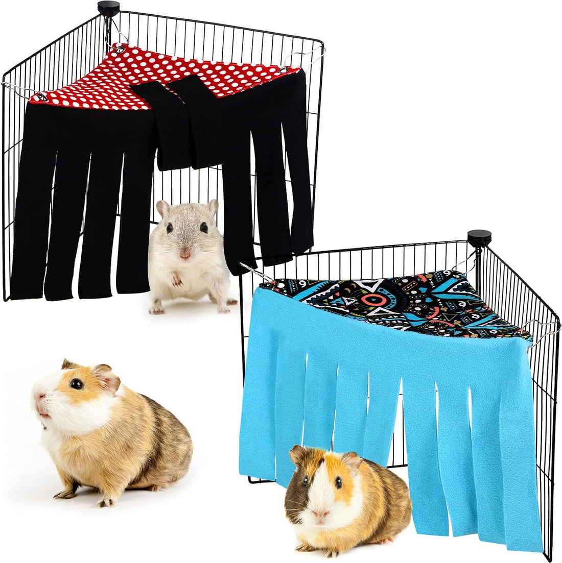 Shappy 2 Pcs Guinea Pig Hideout Hideaway Cage Hammock, Pink Heart
