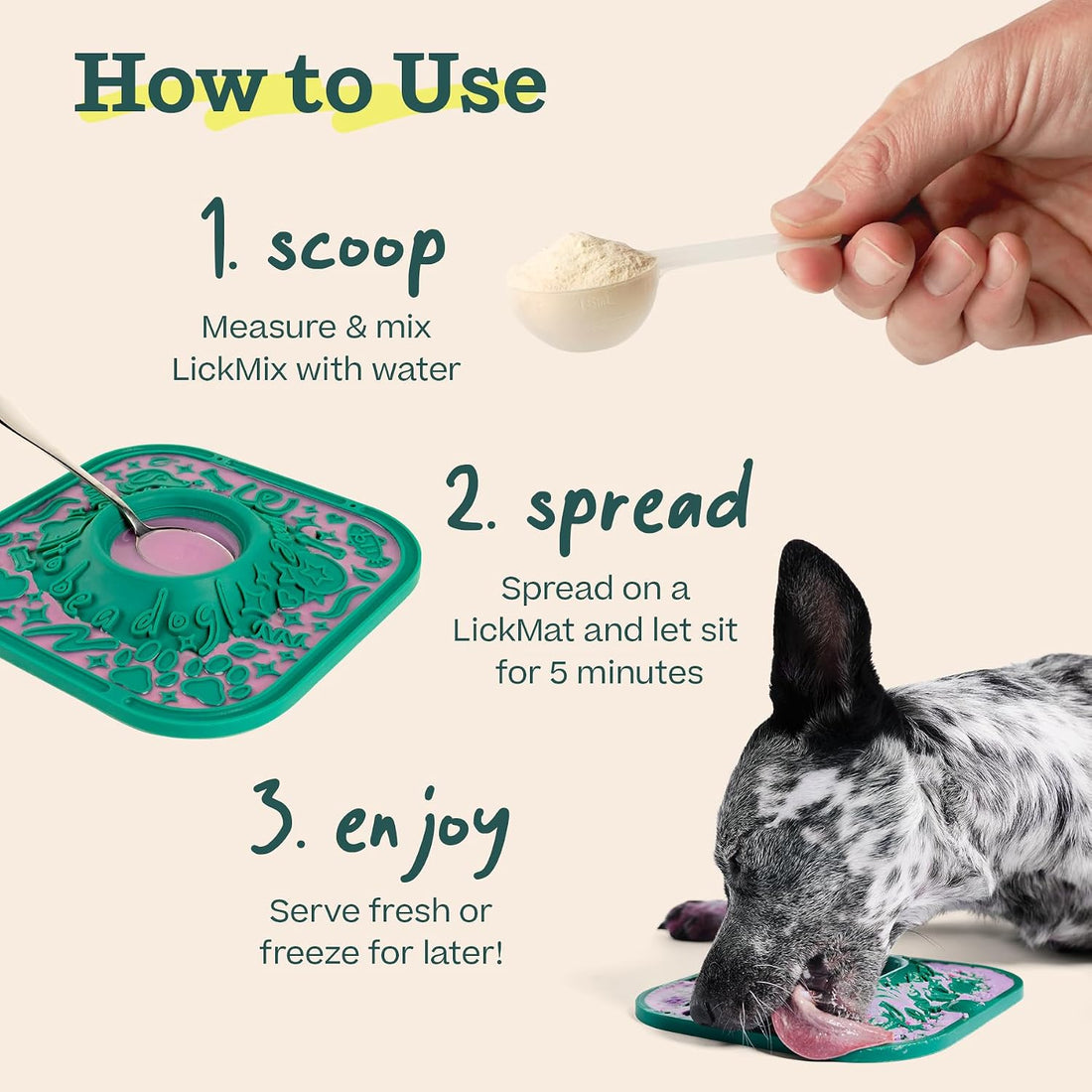 WOOF LickMix, Dog Lick Mat Spread & Meal Topper, Calming