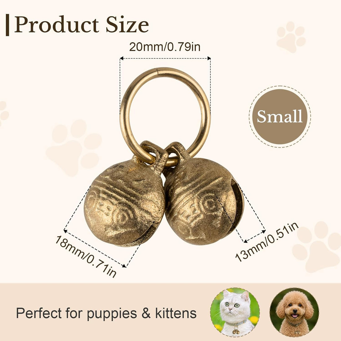 Copper Bells for Dog Collars,Brass Dog Bells
