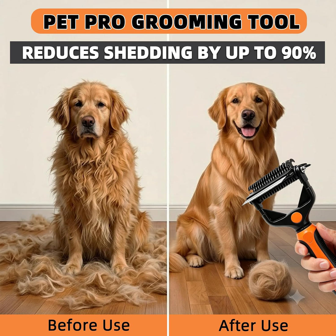 3-in-1 Pet Grooming Rake Deshedding Dog Brush for Shedding Hair