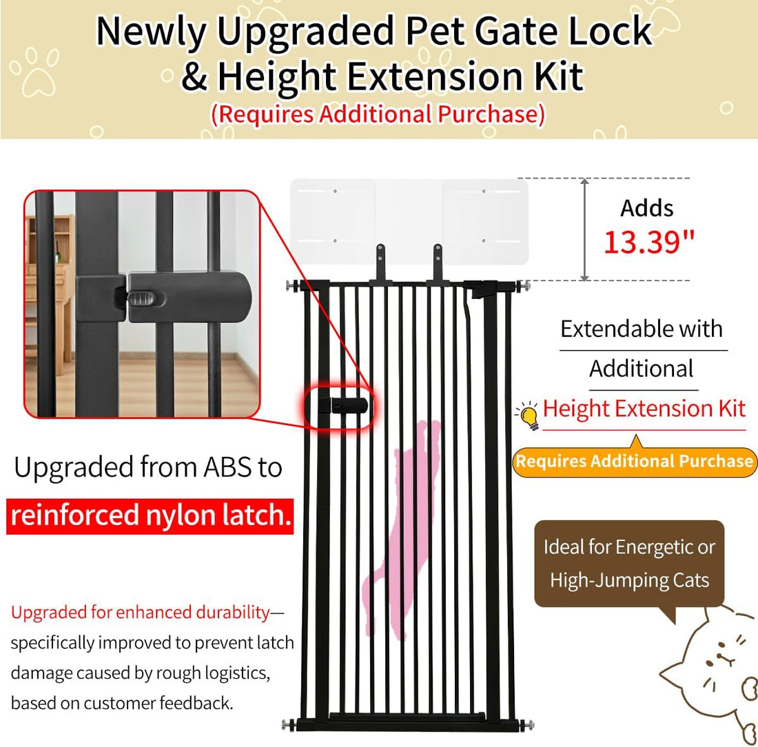 Lumizone Extra Tall Cat Gate 61.02" High 29.92"-34.24" Wide Pet Gate