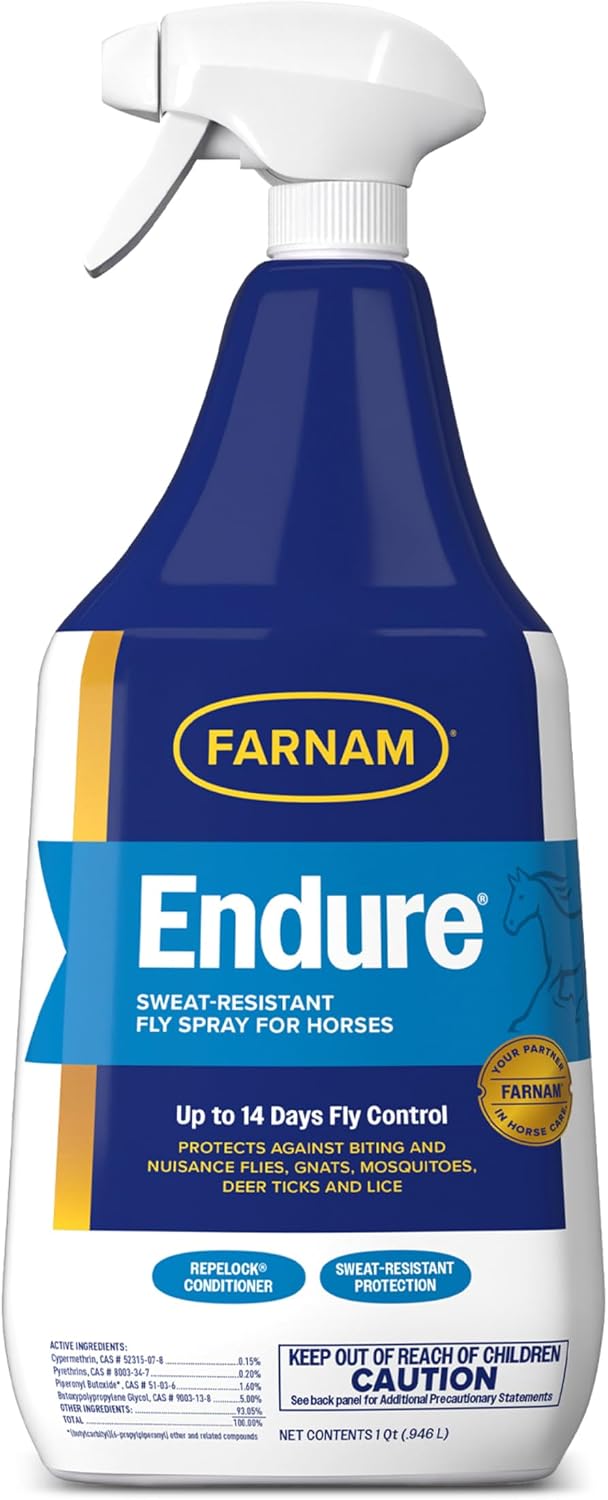 Farnam Endure Fly Spray for Horses, Long-Lasting Fly Repellent