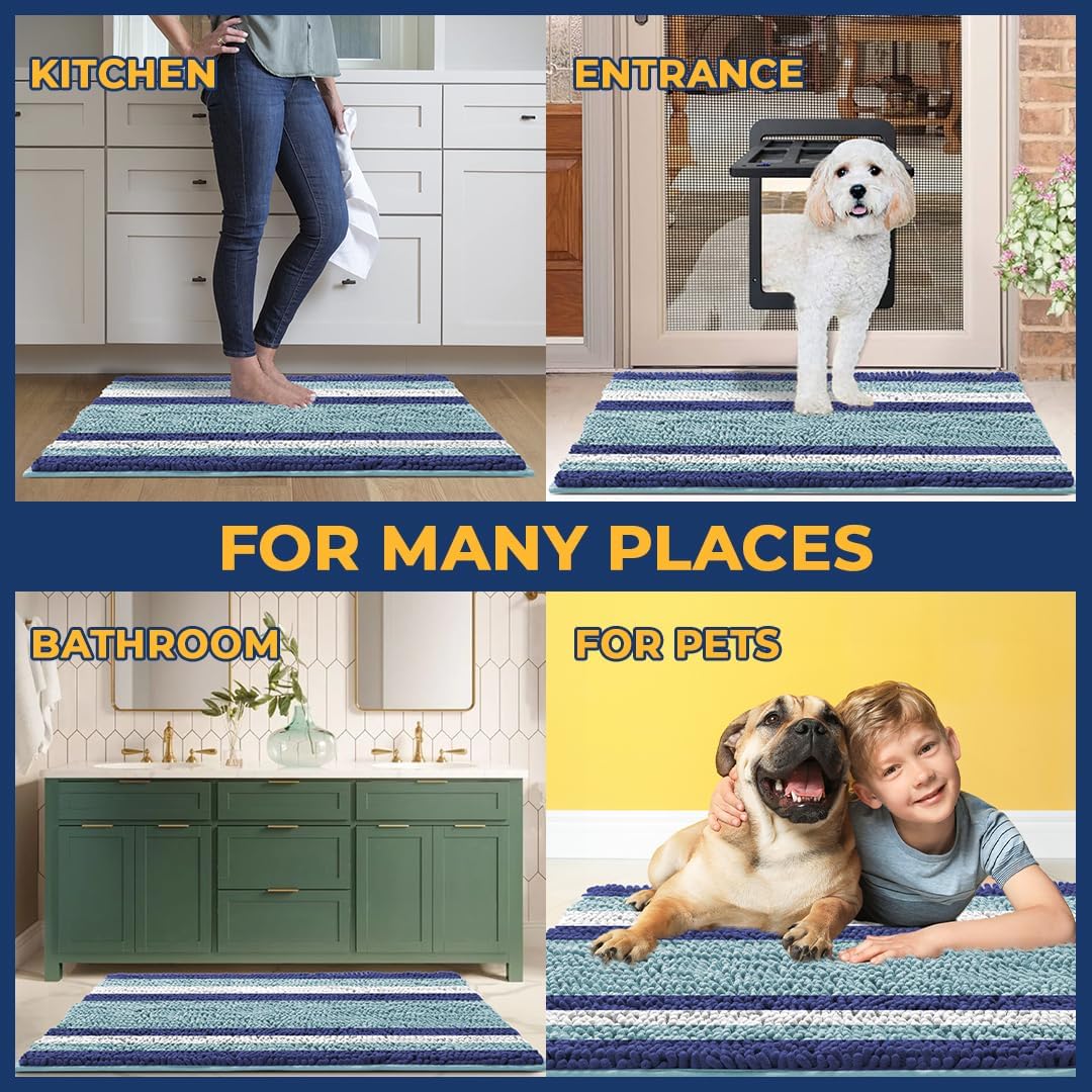 Muddy Mat® Super Absorbent Loop-Thread Chenille Dog Door Mat
