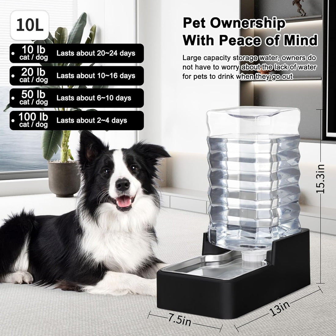 RIZZARI Automatic Dog Water Dispenser
