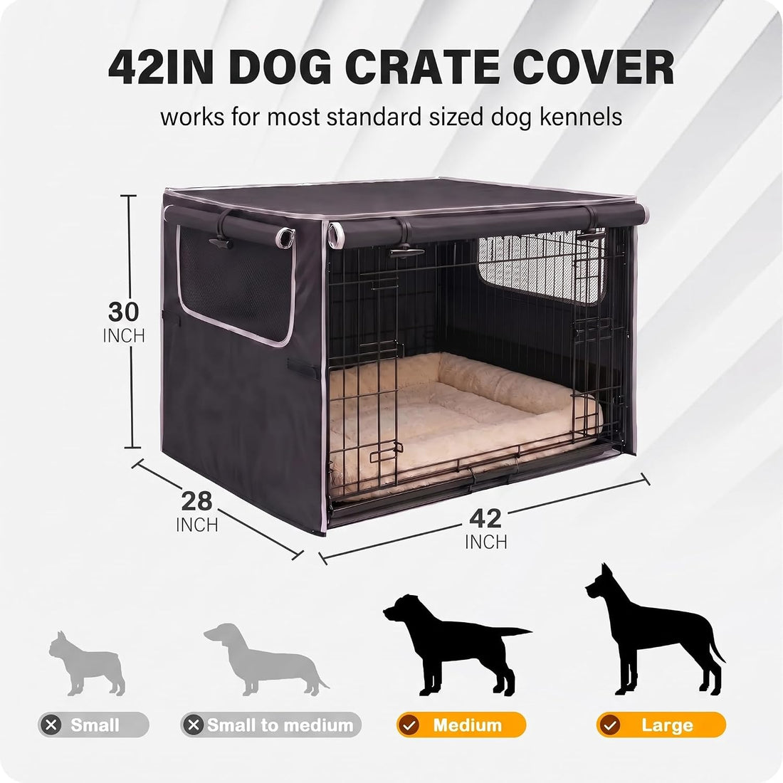 Heavy Duty 30in Dog Crate Cover, Insulated & Chew Proof