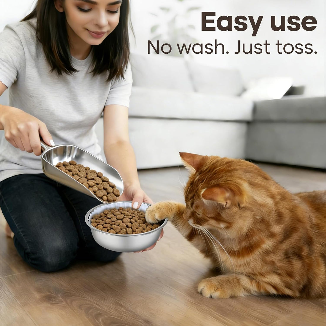 Bulk Disposable Cat Bowls Set Disposable Pet Food Bowls for Puppy