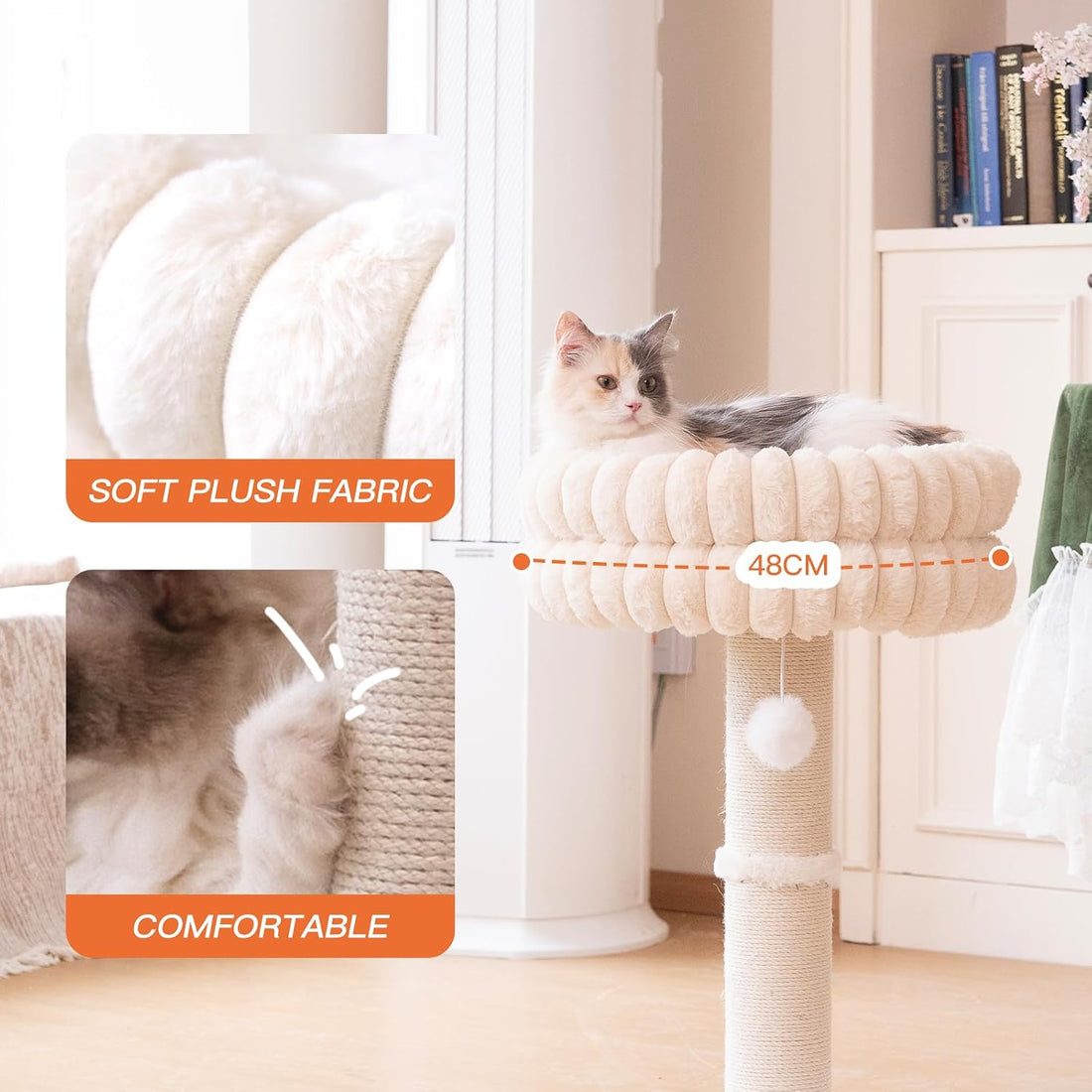 CHEERPALS Cat Scratching Post with Bed for Indoor Cats Cloud Cat Tree