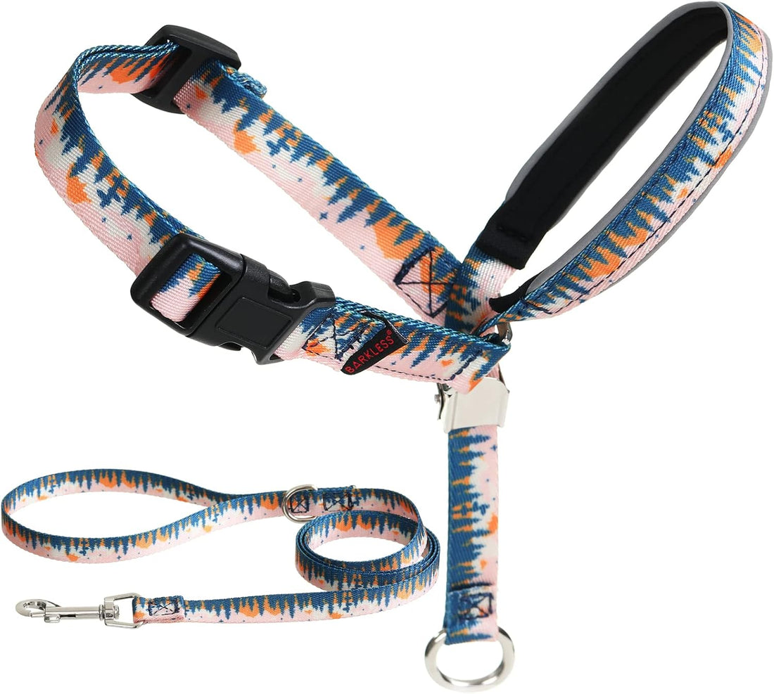 BARKLESS Dog Head Collar, Anti-Pulling Printed Head Halter with Leash