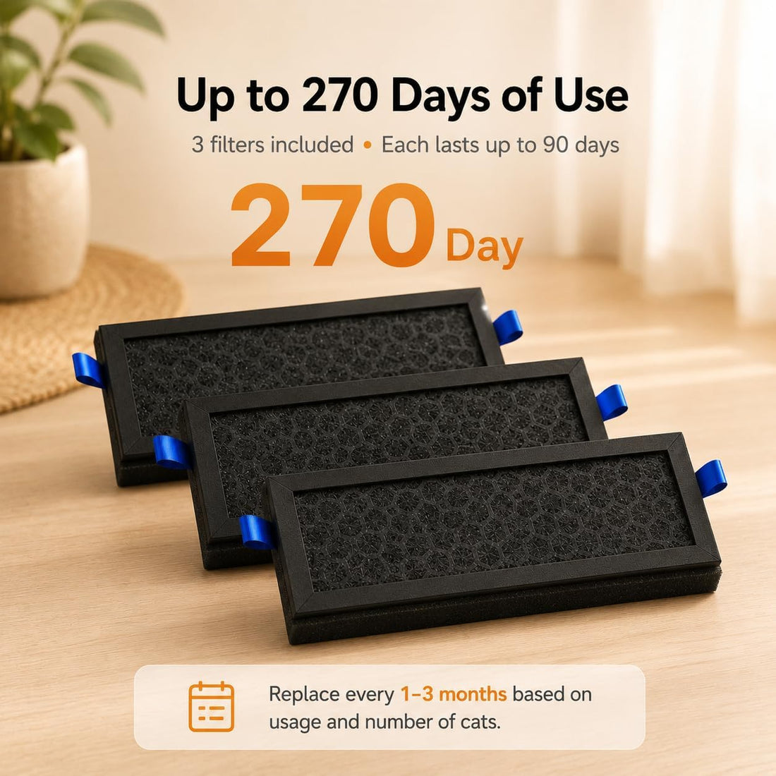 3 Pack Carbon Deodorizer Filters Compatible with PETLIBRO Luma Litter