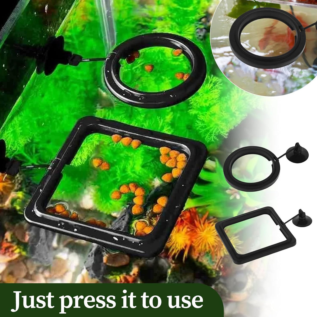 2 PCS Fish Feeding Ring, Aquarium Feeding Ring Automatic Goldfish
