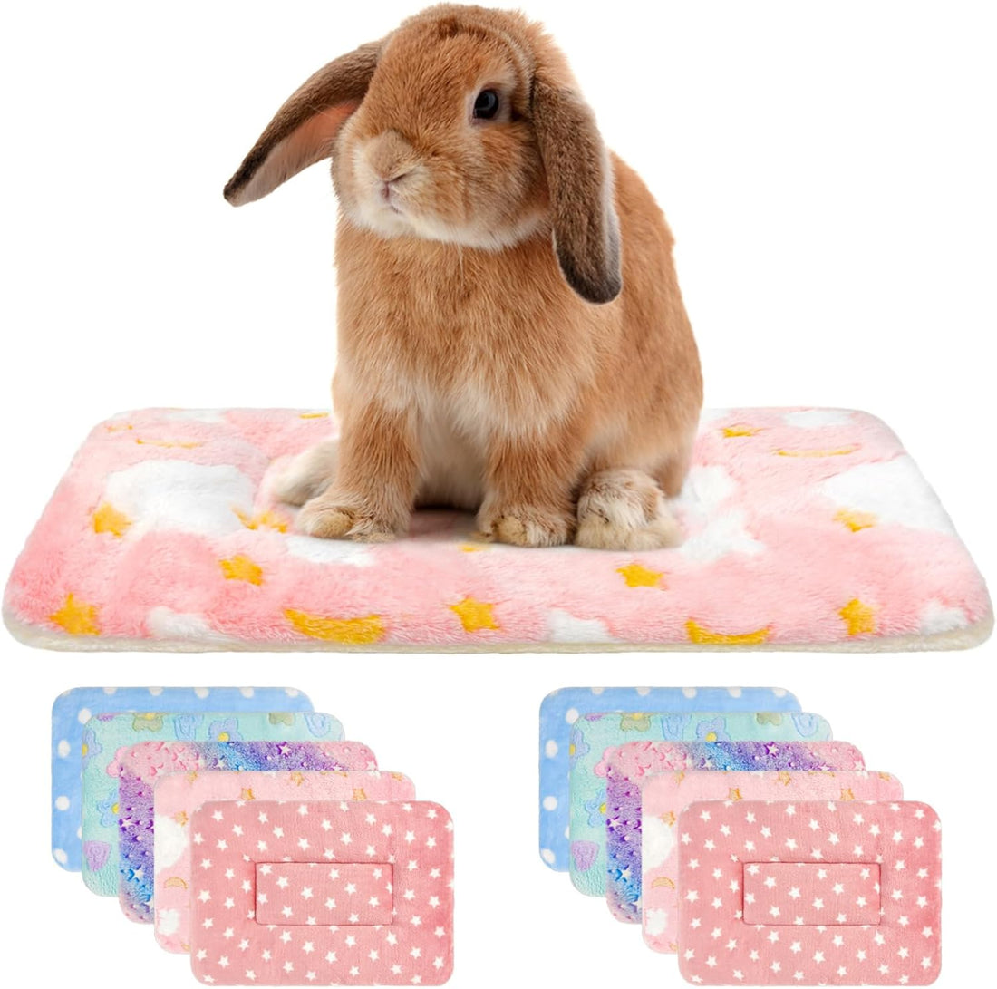 3PCS Rabbit Bed, Soft Bunny Bedding, Fleece Guinea Pig Blanket