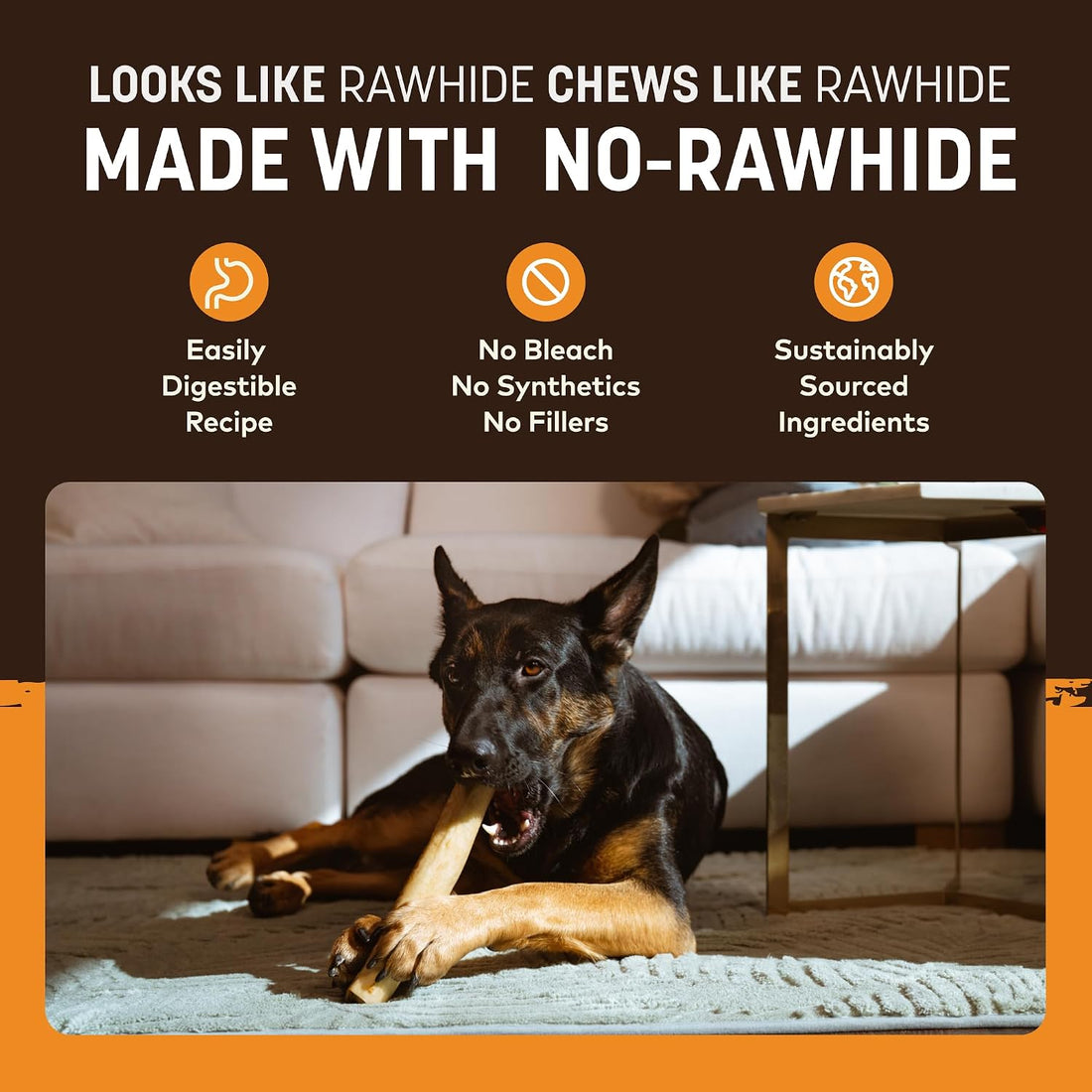 Earth Animal No Hide Dog Chews - Rawhide Free Large Rolls 2 Count
