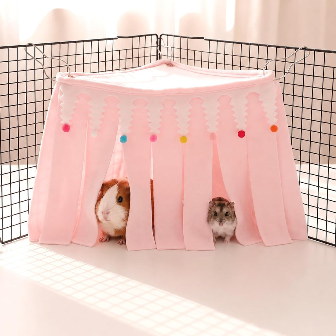 Guinea Pig Curtain, Hide Corner Cage Hammock Shelter, 1Pc