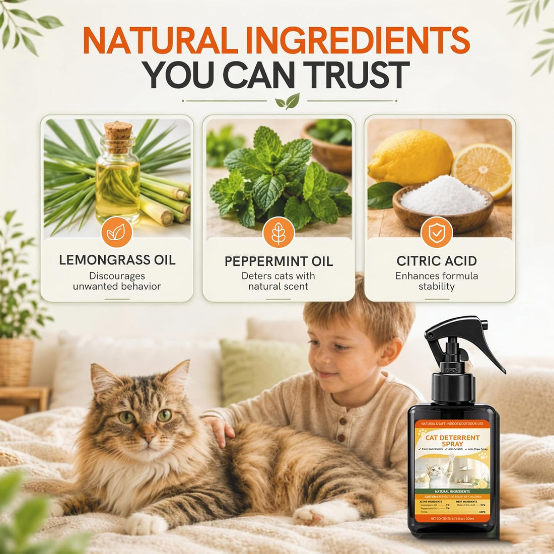 6.76 Fl Oz / 200ml Cat Deterrent Spray for Scratching & Chewing