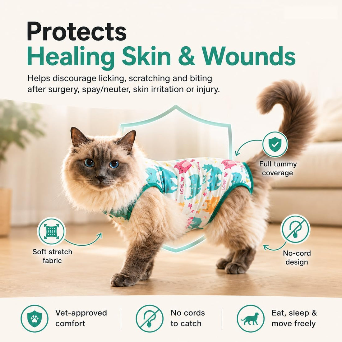 Cat Recovery Suit Surgical Onesie - Post Surgery
