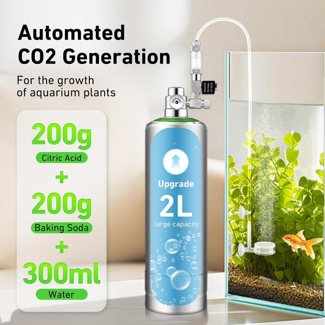 2L Aquarium CO2 Generator System