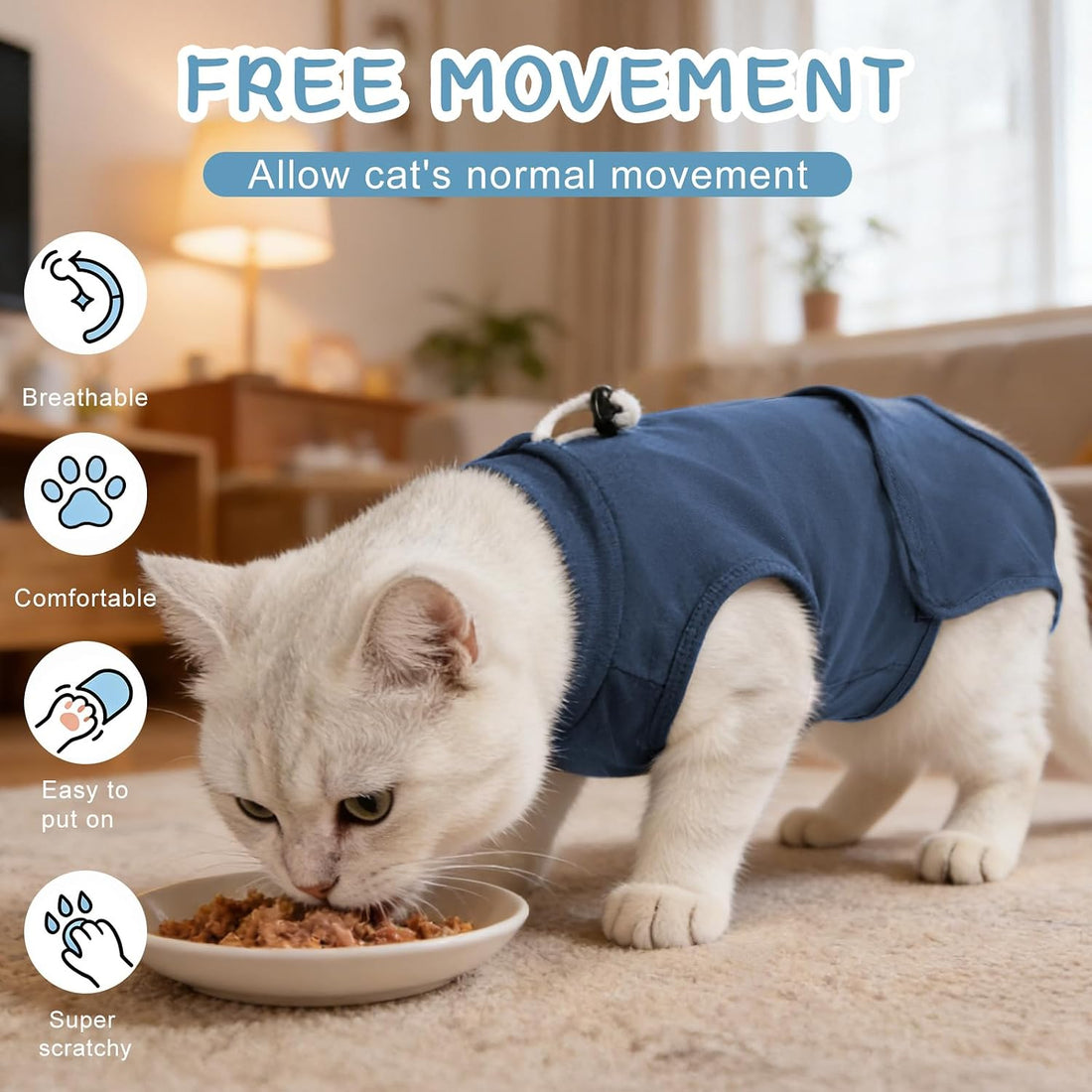 Gyuzh Cat Surgery Recovery Suit for Female Male Cats