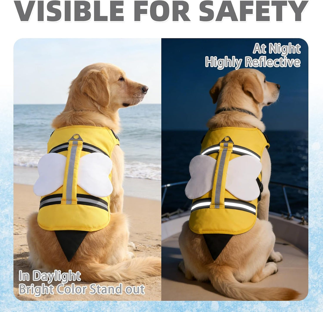KOOLTAIL Dog Life Jacket, Cute Bee Front Float Dog Life Vest