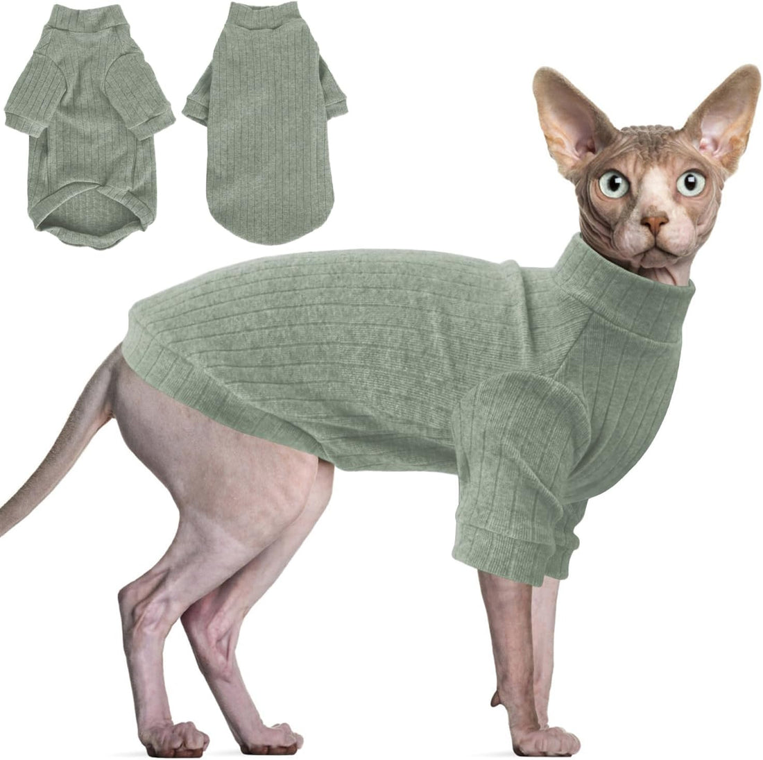 Idepet Sphynx Hairless Cats Sweater Shirt Kitten Soft Puppy Clothes