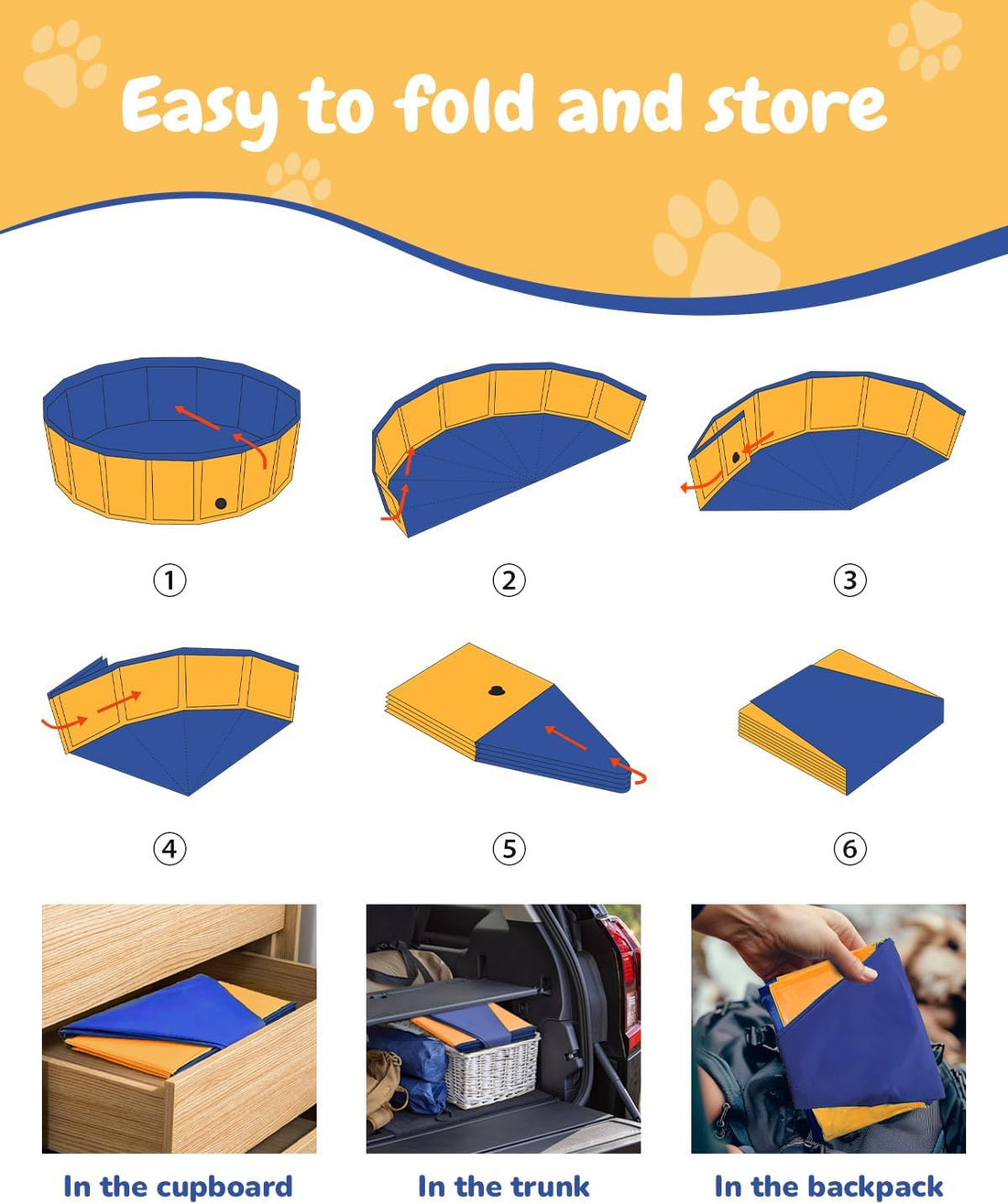 Foldable Dog Pool, 40" Pet Swimming Pool