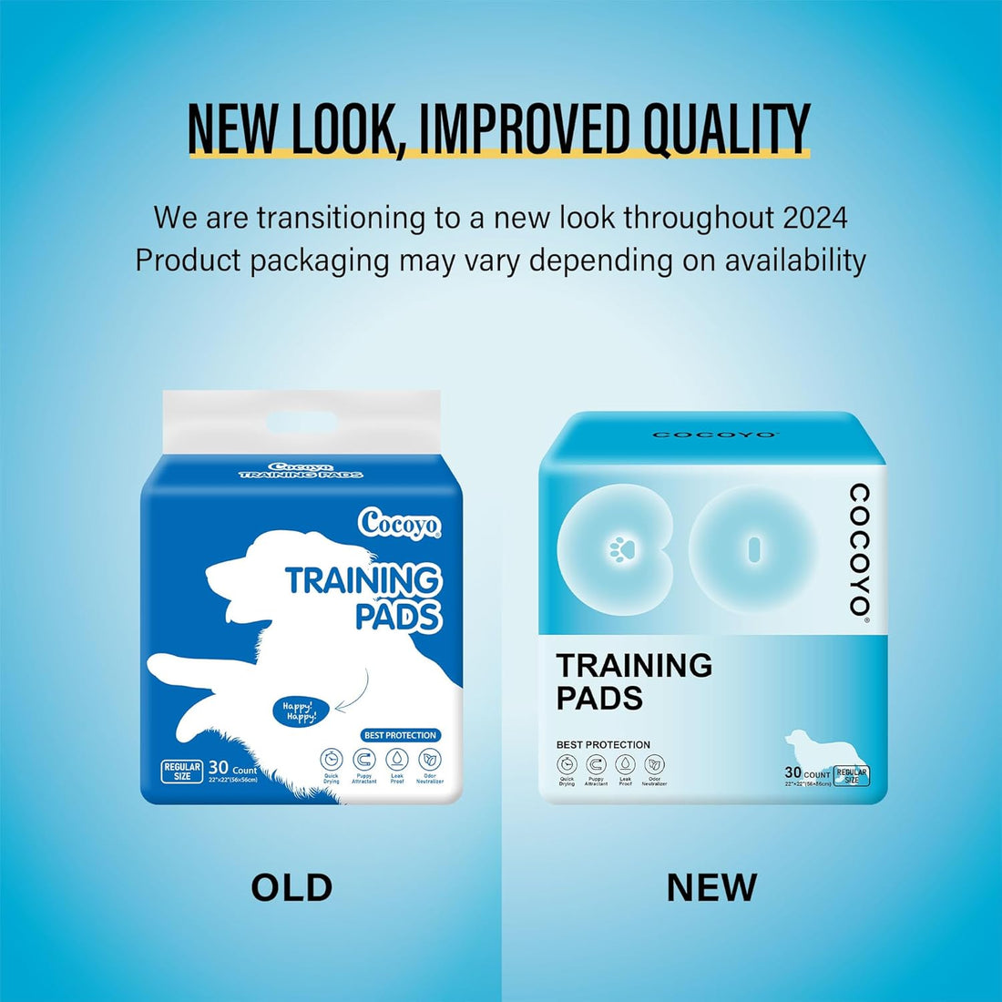 COCOYO Best Value Training Pads 30 Count | Dog Pee Pads