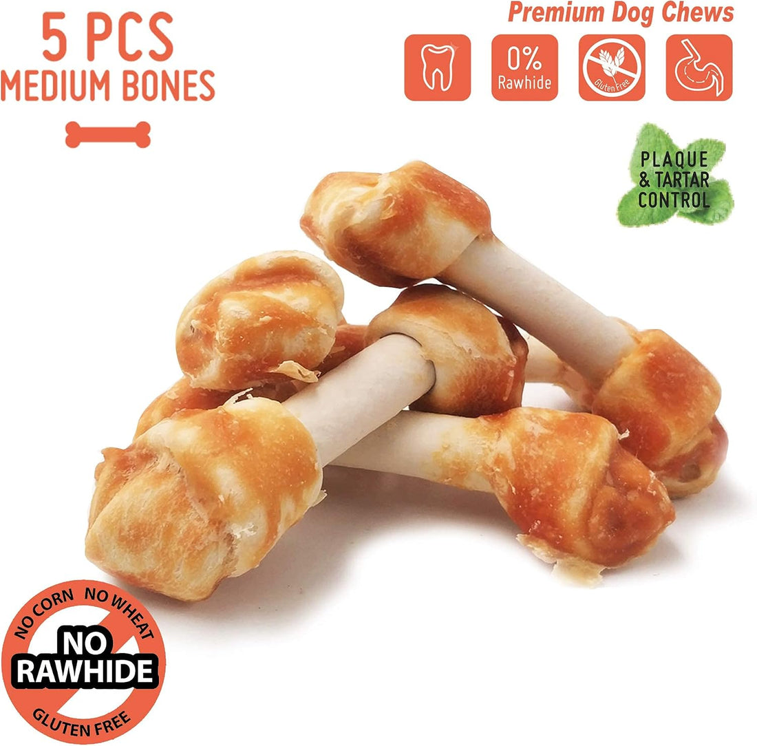 LuvChew Chicken Dog Chew Bones Medium, Rawhide Free, Grain Free