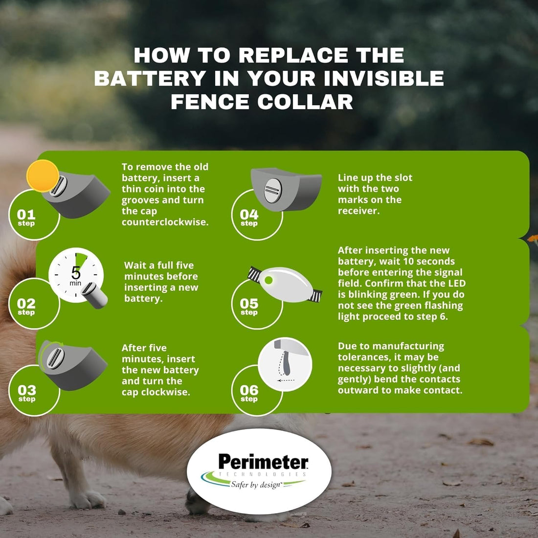 Perimeter Technologies Invisible Fence Collar Battery
