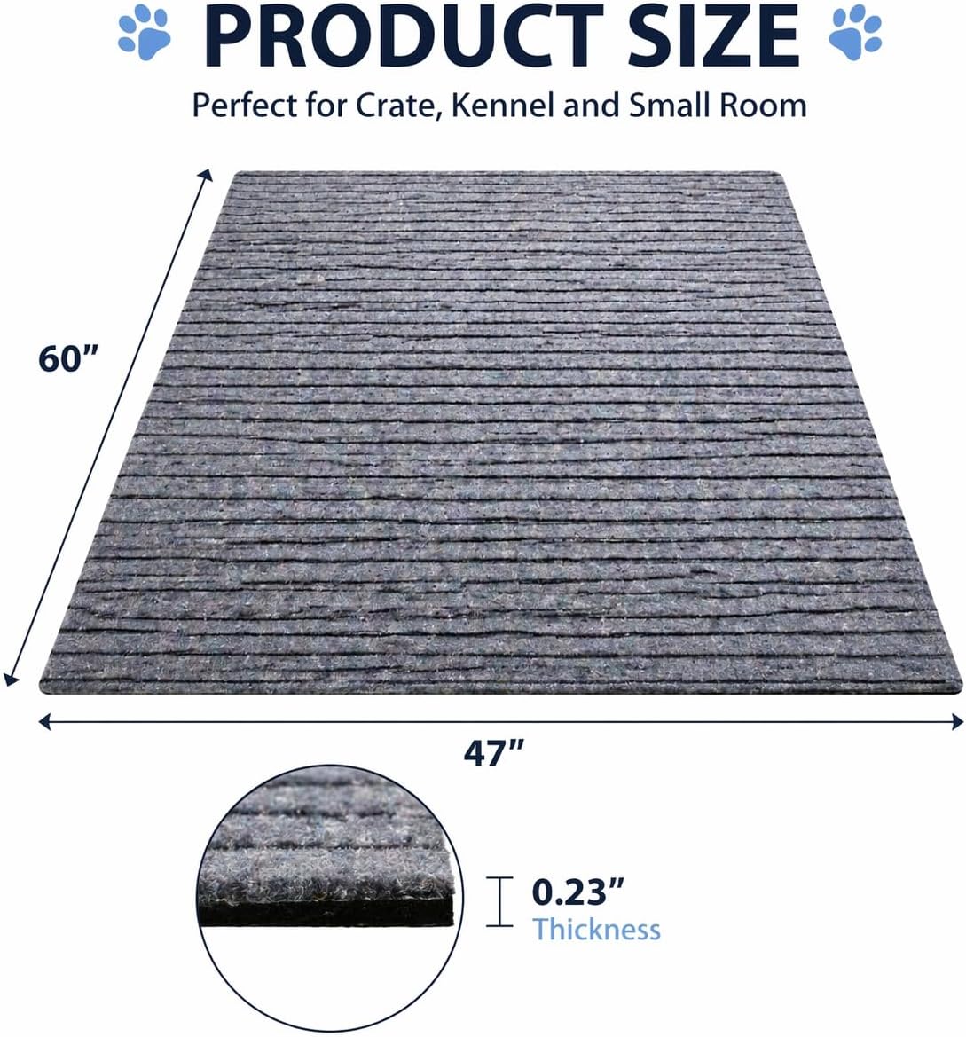47" x 60" Dog Crate Mat, Waterproof Floor Protector